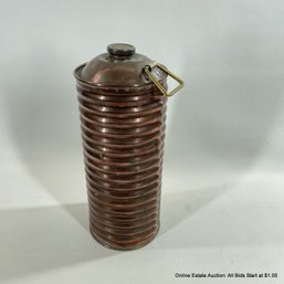 Antique British Warmwell Ribbed Copper Hot-Water Bottle