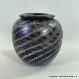 Randy Strong Vintage Iridescent Glass Vase