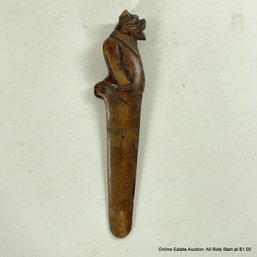 Antique Carved Wood Dog Form Letter Opener