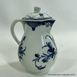 Dr. Wall Period Soft Paste Blue & White Lidded Cream Jug