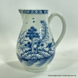 18th Century Dr. Wall Period Worcester Blue & White Cream Jug 1755-1783