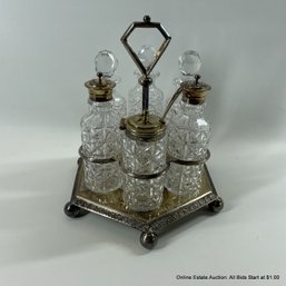 8 Piece Silver Plate Cruet Set