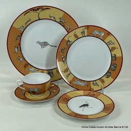 Hermes Africa 5 Piece Place Setting Running Cheetah