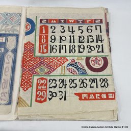 Vintage Japanese 1964 Wood Block Calendar Print Folio