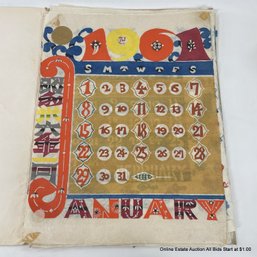 Vintage Japanese 1961 Wood Block Calendar Print Folio (10 Prints Total)