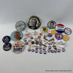 Collection Of Vintage Political Pins & Buttons