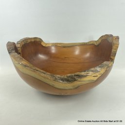 Roger Dunn 2010 Pacific Yew Live Edge Bowl Signed