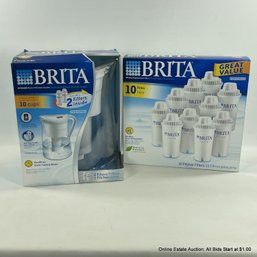 Brita Pitcher And 10 Filters NEW IN BOX