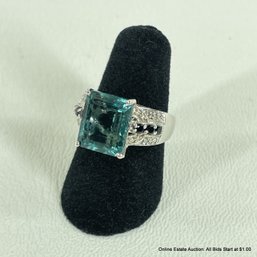 Sterling Silver & Spinel Ring Size 5 Total Weight 6 Grams