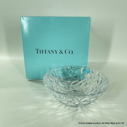 Tiffany & Co Rock Cut Crystal 6' Salad Bowl With Original Box