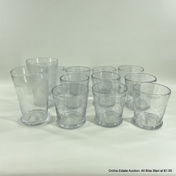Lot Of Hand Blown Glasses 10 Tumblers 2 Pint Glasses In Storage Case