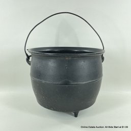 Small Footed Iron Cauldron Marked M 8