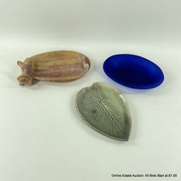 3 Soap Dishes Stone Glass And Ceramic