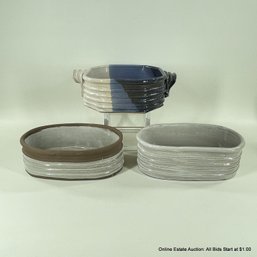 3 Handmade Pottery Bowls Or Planters