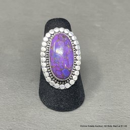 Sterling Silver & Purple Mojave Turquoise Ring Size 5.5 Total Weight 6 Grams
