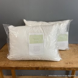 2 Garnet Hill Prima-Loft Down Alternative Standard Pillows 20' X 26' New In Packaging