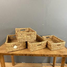 4 Bamboo Leaf Storage Baskets From Pier 1 Imports 3 Large 1 Medium