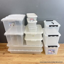 Assorted Lidded Plastic Storage Totes (LOCAL PICKUP ONLY)