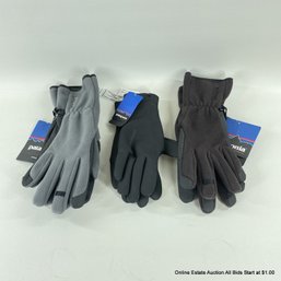 Three Pairs Of Patagonia Fleece And Neoprene Gloves Size XS With Original Tags