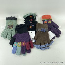 Five Pairs Of Little Journeys Hand Knitted Peruvian Gloves With Original Tags