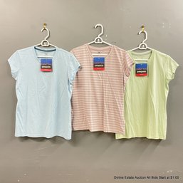 Three Patagonia Simply Organic Cotton Regular Fit Tees In Women's XL With Original Tags
