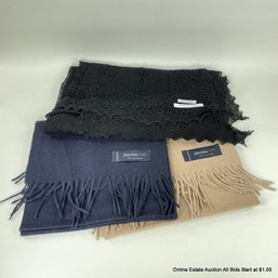 Three Cashmere Scarves From Johnstons Of Elgin