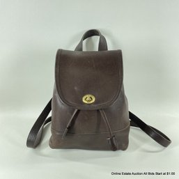 Brown Coach Leather Small Backpack Handbag