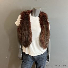 INC International Concepts Faux Fur Cropped Vest In Women's Size Large