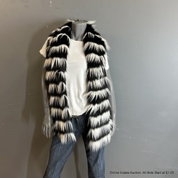 Safari By Imposter Black And White Faux Fur Vest, Women's Size Medium