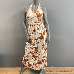 Vintage Tori Richard Honolulu Cotton Halter Dress Size 10