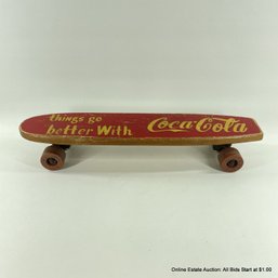 Vintage Coca-Cola Roller Derby Skateboard With Arrow Wheels