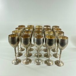 Twenty Electroplated Nickel Silver Wine Goblets