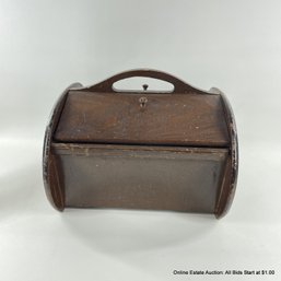 Vintage Wood Sewing Kit Storage Box