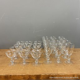 Imperial Glass Twist Clear Champagne/Sherbet And Water Goblets