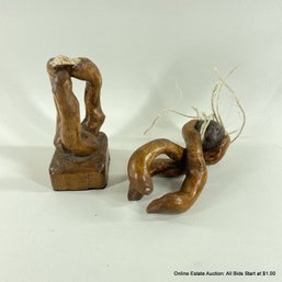 Unsigned Carved Wood Decorative Objects