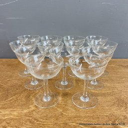 13 Mid Century Modern Atomic Stardust Champagne Coupe/Sherbet Glasses
