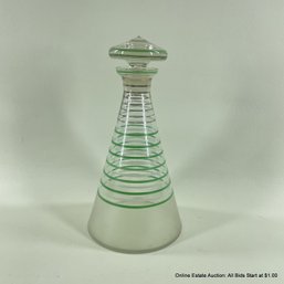 Vintage Mid Century Modern Glass Decanter With Stopper
