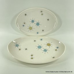 Pair Of Vintage MCM Franciscan Ware Starburst Serving Platters