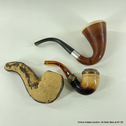 Two Vintage Smoking Pipes, One With Case