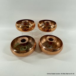 Two Pairs Of Copper Candle Holders