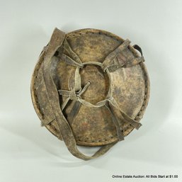 Ethiopian Agelbel Leather And Grass Basket
