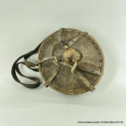 Ethiopian Agelbel Leather And Grass Basket