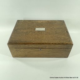 Nice Oak Metal Lined Box With Hinged Lid