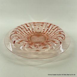 Pink Depression Glass Centerpiece Bowl