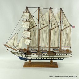 Decorative Wooden Ships Model With Canvas Sails (LOCAL PICK UP ONLY)