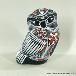 Mexican Hand Painted Terra Cotta Owl