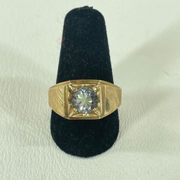 14KPC Gold Ring With Clear Stone