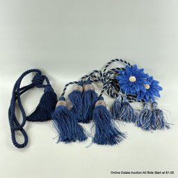 Assorted Cords, Tiebacks, And Tassels In Blues