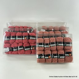 Five Boxes Of Luxurioso Wool, Silk & Cashmere Blend Skeins Of Yarn In Dusty Rose And Dark Pink