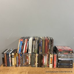 Collection Of 70 DVDs And Blu-Ray Movies And Television Series